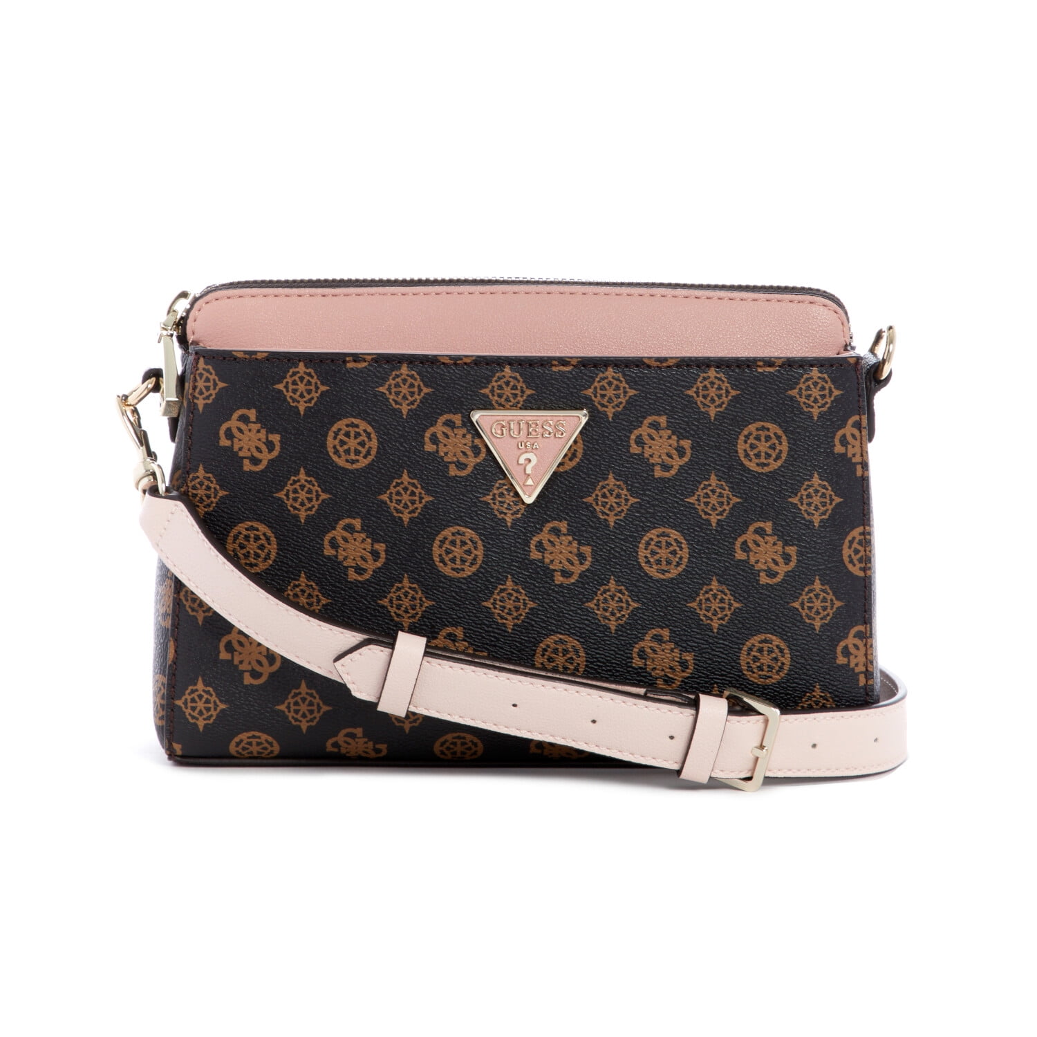 Guess Womens Maddy Crossbody Bag Brown Blush Australia Ubuy