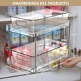 thumbnail image 4 of de 2 Estante Organizador de Extraíbles, Organizadores de Cocina Transparentes, Organizador Transparente de 2 Niveles, para Cocina, Despensa, Tocador y Botiquín (2 Pieces), 4 of 7