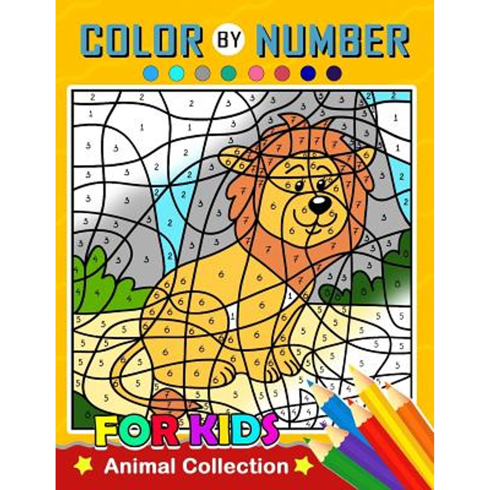 Pre-Owned Color by Number for Kids: Animal Collection Activity book ...