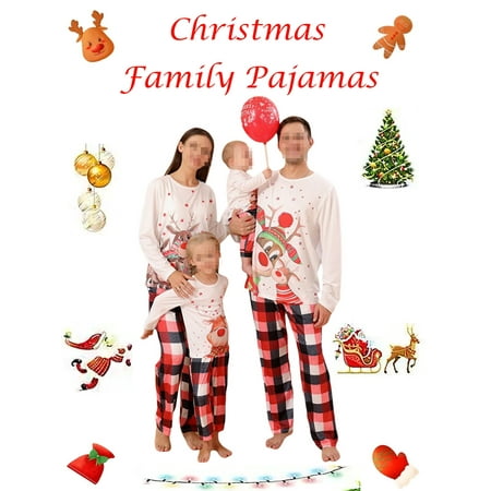 

Christmas Pajamas for Family Christmas Pjs Matching Sets for Couples Adults Kids Funny Holiday Sleepwear Elk Xmas Jammies