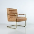 thumbnail image 1 of Chaise d'Appoint Modern en Argile Dorée et Similicuir - Qualité Contract, 1 of 5
