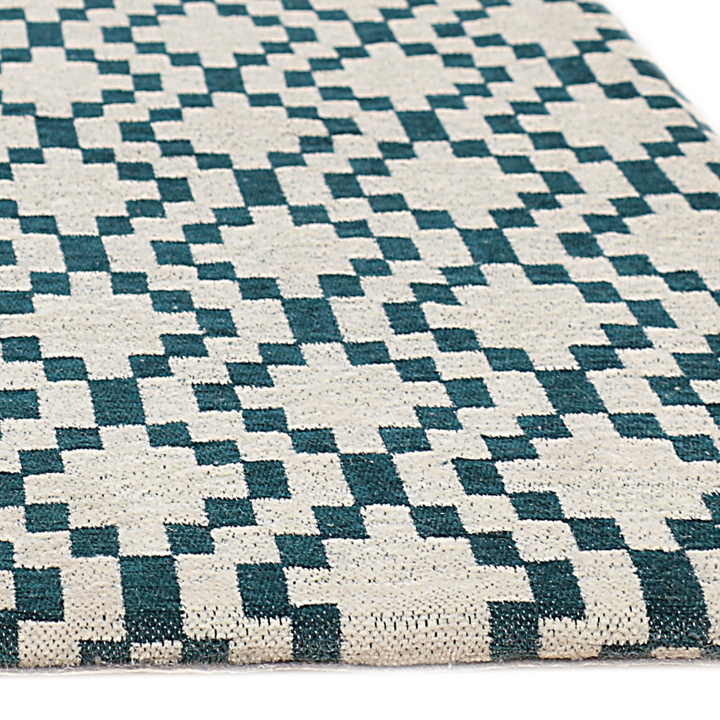 RugSmith Teal Trellis 20 in. X 36in. Anti-Fatigue Kitchen Mat - 20"x36"
