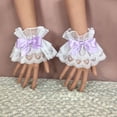 thumbnail image 6 of SPHET Women Lolita Hand Sleeve Wrist Cuffs Ruffled Lace Bowknot Maid Cosplay Bracelet, 6 of 19