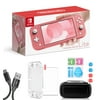Nintendo Switch Lite Coral - 5.5" Touchscreen Display, Built-in Plus Control Pad, Built-in Speakers, 802.11ac WiFi, Bluetooth, Bundle with 9-in-1 Carrying Case