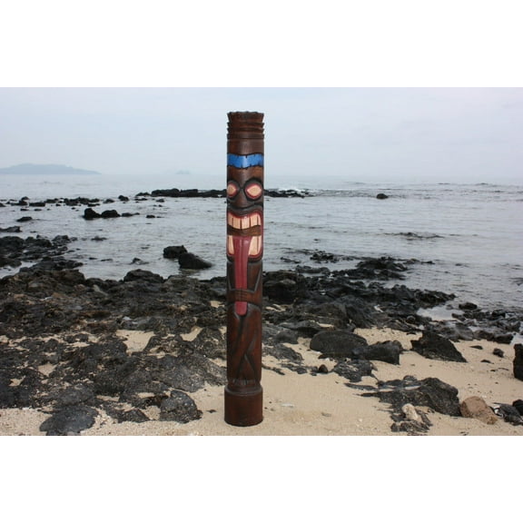 Big Kahuna Chief Tiki Totem 63" - Hand Painted & Carved | #dpt5369160