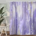 thumbnail image 2 of Abstract Purple Gold Shower Curtain, Modern Neutral Marble Boho Ombre Minimalist Chic Art Shower Curtain for Bathroom, Bright Violet Grey Gray Fabric Bathroom Bathtub Curtain with 12 Hooks, 47X64IN, 2 of 5