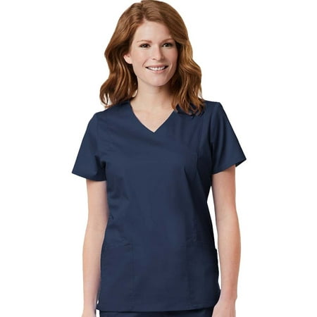 

Blossom by Maevn Women s Signature Mock Wrap Solid Scrub Top