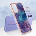 thumbnail image 5 of Designed for Samsung Galaxy A15 Marble Case, Ultra Thin Girls Women Plating Marble Designed Flexible Soft TPU IMD Marble Protective Case Cover for Samsung Galaxy A15 - Purple, 5 of 6