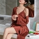 thumbnail image 5 of Pijama sexy de primavera y verano para mujer, camisón fino de seda helada con almohadilla para el pecho, camisón con tirantes, conjunto de dos piezas, ropa de belleza para el hogar, 5 of 6