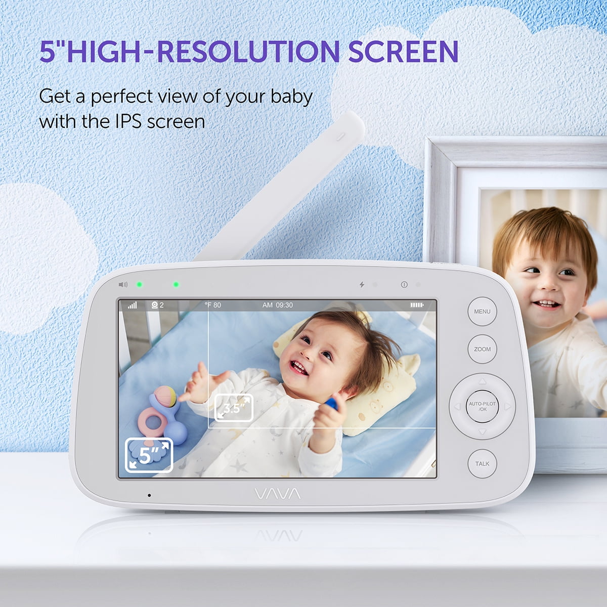 2.8 Video Baby Monitor w/Audio 2-way Talk Babyphone 2600mAh IPS Screen  Camera