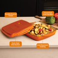 thumbnail image 4 of Bruntmor - Horno holandés de hierro fundido cuadrado 2 en 1 con asas, juego de utensilios de cocina, 4 of 6