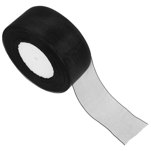 TEHAUX Sheer Black Organza Ribbon Made from Chiffon Fabric for Wrapping and DIY Craft Projects