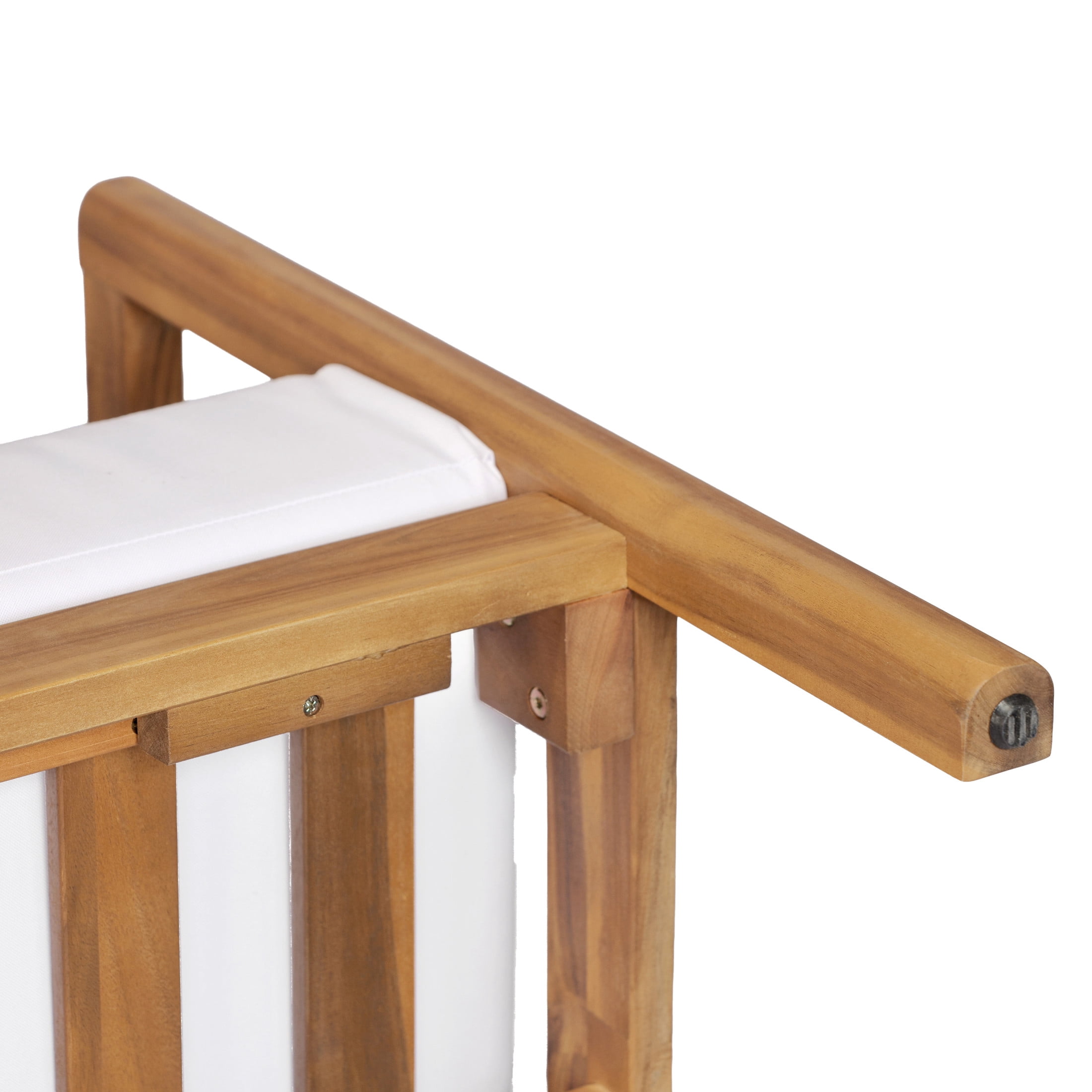 Christopher Knight Home Acacia Wood Outdoor 3-Seater Sofa with Water Resistant Cushions, Teak+White
