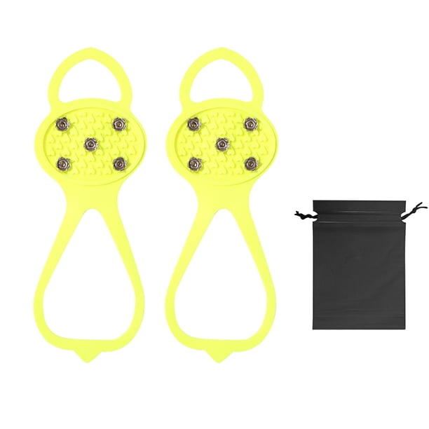 Camping 5 tacos para nieve, escalada en hielo, crampones, tacos para caminar, cubierta para zapatos (amarillo S) Tmvgtek Deportes Acuáticos