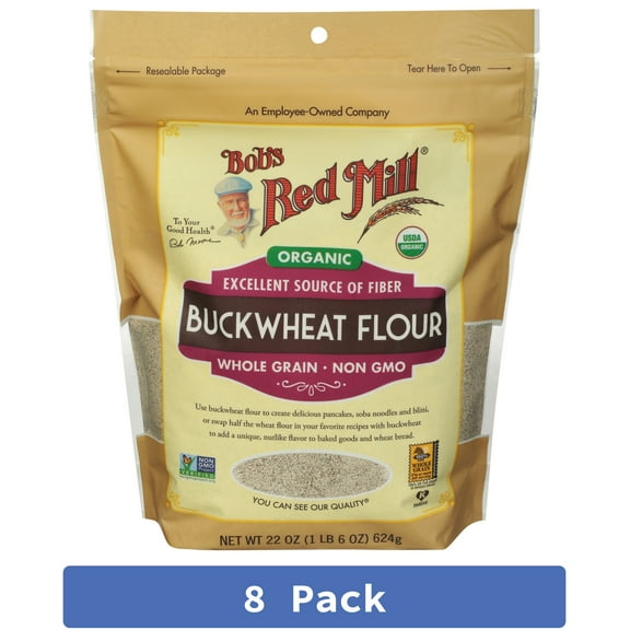 Bob's Red Mill Organic Buckwheat Flour 22 oz (Pack of 8)