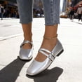thumbnail image 2 of Mary Jane Shoes Women Square Toe Flats for Women Dressy Ballet Flat Mary Jane Flats with Buckle Strap Comfortable Slip On Casual Shoes, 2 of 8