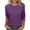 Purple, variant on 3/4 Sleeve Tops For Women Summer Crew Neck Tunic Blosue Plain Classic Tees Shirts Regular Fitted T-Shirt Lounge Dressy Tee Workout Sport Yoga Blosues