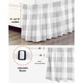 thumbnail image 3 of Grey Plaid Wrap Around Bed Skirts for California King Bed 18" Drop,Bed Skirt with Adjustable Elastic Belt Dust Ruffle Bed Valance for Bedroom Spring Summer Farmhouse Buffalo Checkered Bed Frame Cover, 3 of 7