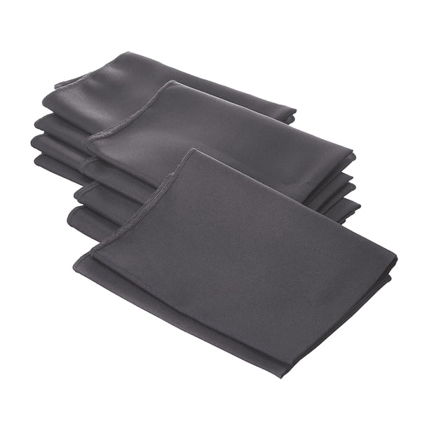 LA Linen Paquete de 10 servilletas de popelín de poliéster, 18.0 x 18.0 in, color carbón