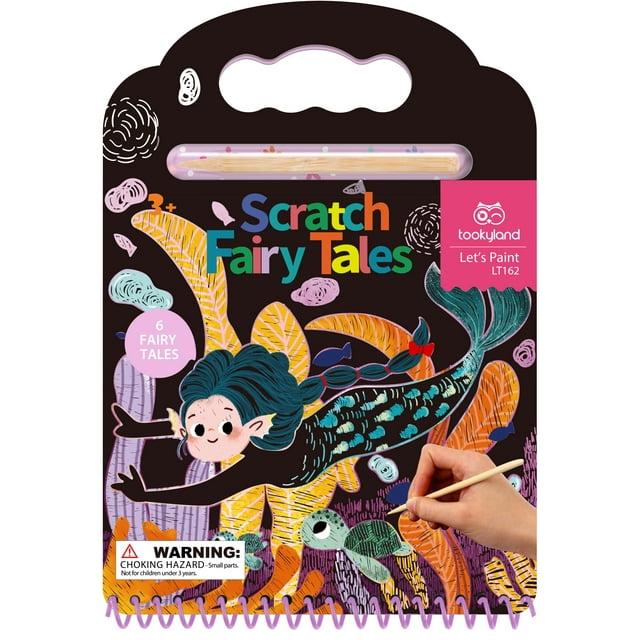 TOOKYLAND Scratch Art Pad Toys - Party Favors and Paper Crafts, For Kids 3 Year Old +
