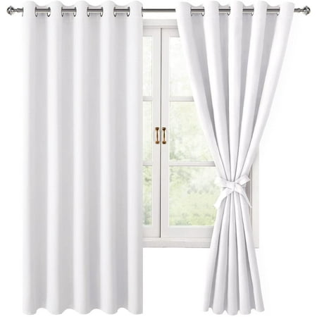 Hsdao Cn Blackout Curtains For Bedroom 60 X 63 Inches Length Cnthermal Insulated Light Blocking Window Living Room Kids 2 D Panels Sewn With Tiebacks Greyish White Canada Hsdao Cn Blackout Curtains For Bedroom, 60 Inch Length Curtain Panels