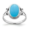 thumbnail image 5 of 925 Sterling Silver Rhodium-plated Polished Synthetic Turquoise Ring Size 6, 5 of 7