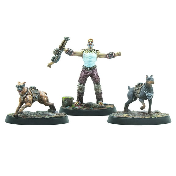 Modiphius: Fallout: Wasteland Warfare: Raiders Pack Top Dogs - 3 Figures, Nuka World Wave, 32mm Multi-Part Resin Unpainted Miniatures