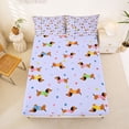 thumbnail image 5 of Homewish Dachshund Dog Queen Sheets,Cartoon Animals Queen Sheet Sets,Purple,4-Piece,1 Flat Sheet, 1 Fitted Sheet and 2 Pillowcases, 5 of 6