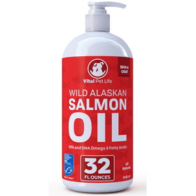 Vital Pet Life Salmon Oil for Dogs & Cats, Supports Healthy Skin Coat & Joints, Natural Allergy & Inflammation Defense, 32 oz.