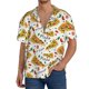 thumbnail image 1 of Balery Pizza Slices Camisa Casual de Manga Corta con Botones para Hombre, Texturizada, Estilo Cubano, para Playa, Verano-4X-Large, 1 of 5