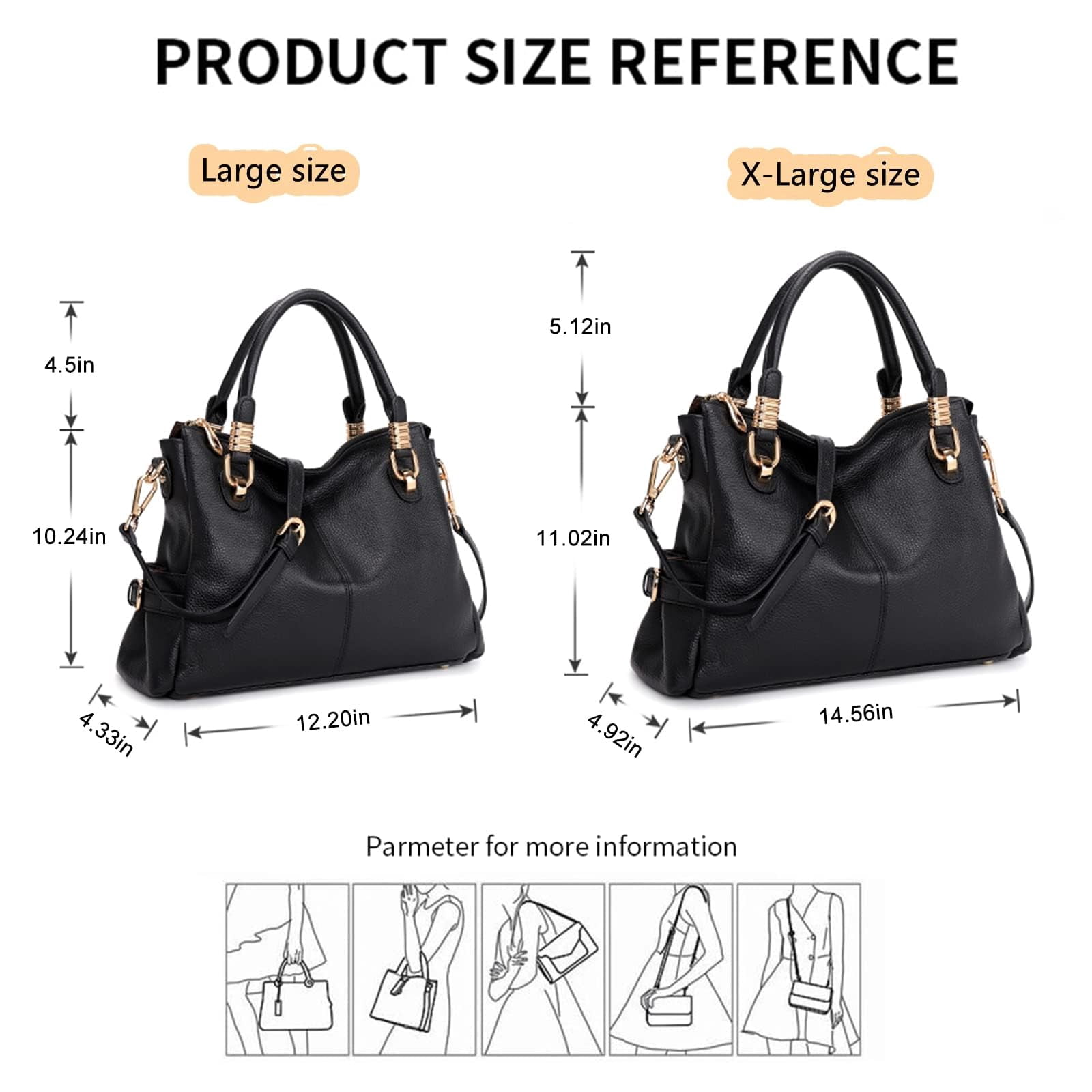 Kattee Soft Women Genuine Leather Purses and Handbags Satchel Tote Shoulder Bag