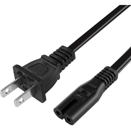 2Prong AC Power Cord for JBL PartyBox 100 110 200 300 310 710 1000 On-The-Go Speaker JBL Soundbar 2 Prong Power Cable Replacement 5Ft