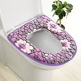 thumbnail image 4 of Soft Toilet Seat Cushion, Cushion Toilet Seat, Coral Fleece, 17X15 In, Waterproof Cushion Covers, Toilet Seat Covers for Bathroom, Large Floral Print, Lavender Hue, 1 Pc, 4 of 6
