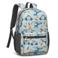 thumbnail image 2 of Police and Helicopter Blue Pattern 17" School Backpacks for Teens,Waterproof Oxford Fabric,S-Shape Padded Straps for School,Travel,Hiking,Camping, 2 of 6
