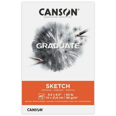 Canson Graduate Sketch Paper Pad, Foldover Binding, (65lb/96g), 10 Sheet, 5.5" x 8.5"