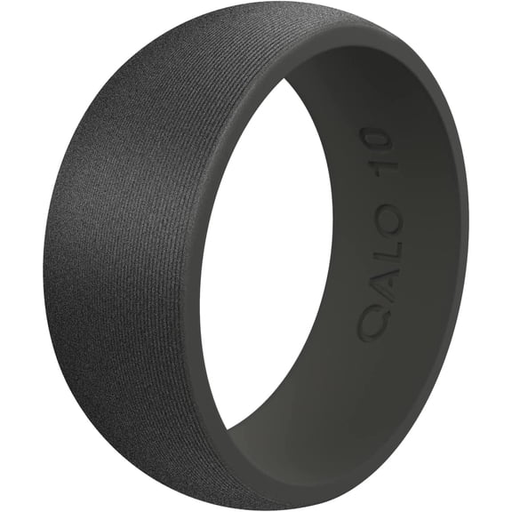 QALO Men's Tungsten Satin Silicone Ring – Durable Wedding Bands with Flexible Comfortable Fit – Skin-Friendly and Lightweight Design – Size 10