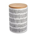 thumbnail image 2 of ITY International - Set of 3 Airtight Ceramic Storage Jars with Bamboo Lid, Size Large, White and Black, 2 of 5