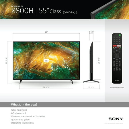 Sony - 55" Class X800H Series LED 4K UHD Smart Android TV