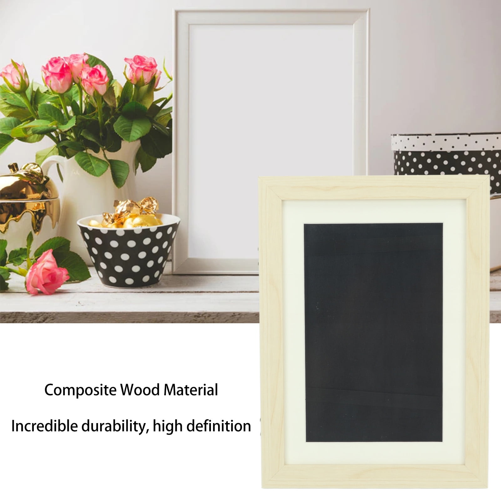 Kids Artwork Display Frame - A4 Size, Front Opening, Holds 50-150 Drawings, Black, Magnetic Closure
