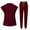 Wine, variant on Hvyesh Scrubs Set for Women Nurse Uniform Jogger Suit Stretch Top & Pants Nurse Uniform Set Lightweight