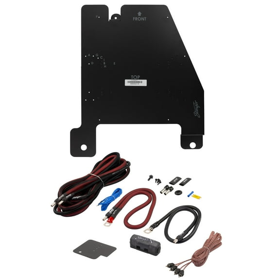 Stinger JKUAMPBRKTD Drivers Side Under Seat Amplifier Bracket with STXKJW8 Underseat Amplifier 8-Gauge Wiring Kit Compatible with Wrangler JKU Unlimited (4-Door) Models 2011-2018
