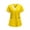 Yellow, variant on qucoqpe Summer Scrub Tops for Women Loose Colorblock Button Wrap V-Neck Short Sleeve Workwear Stretchy Uniform Shirt with Pockets