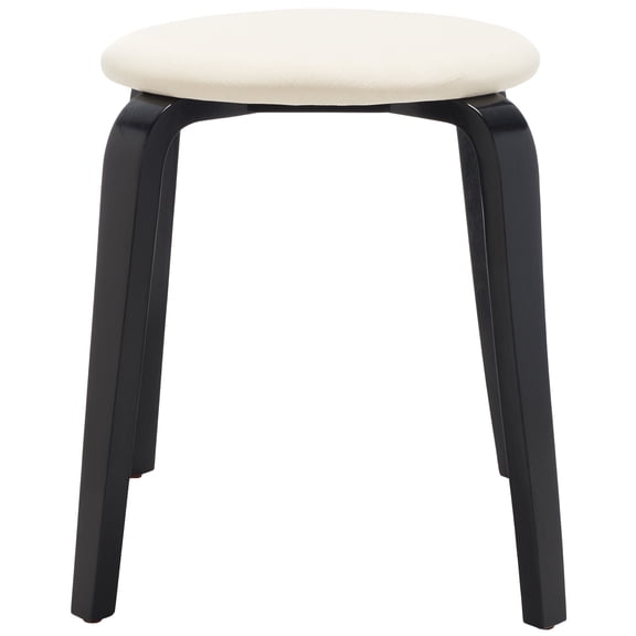 SAFAVIEH Jo Upholstered Stackable Stool, Black/Cream (21.7 in. W x 21.7 in. D x 18.9 in. H)
