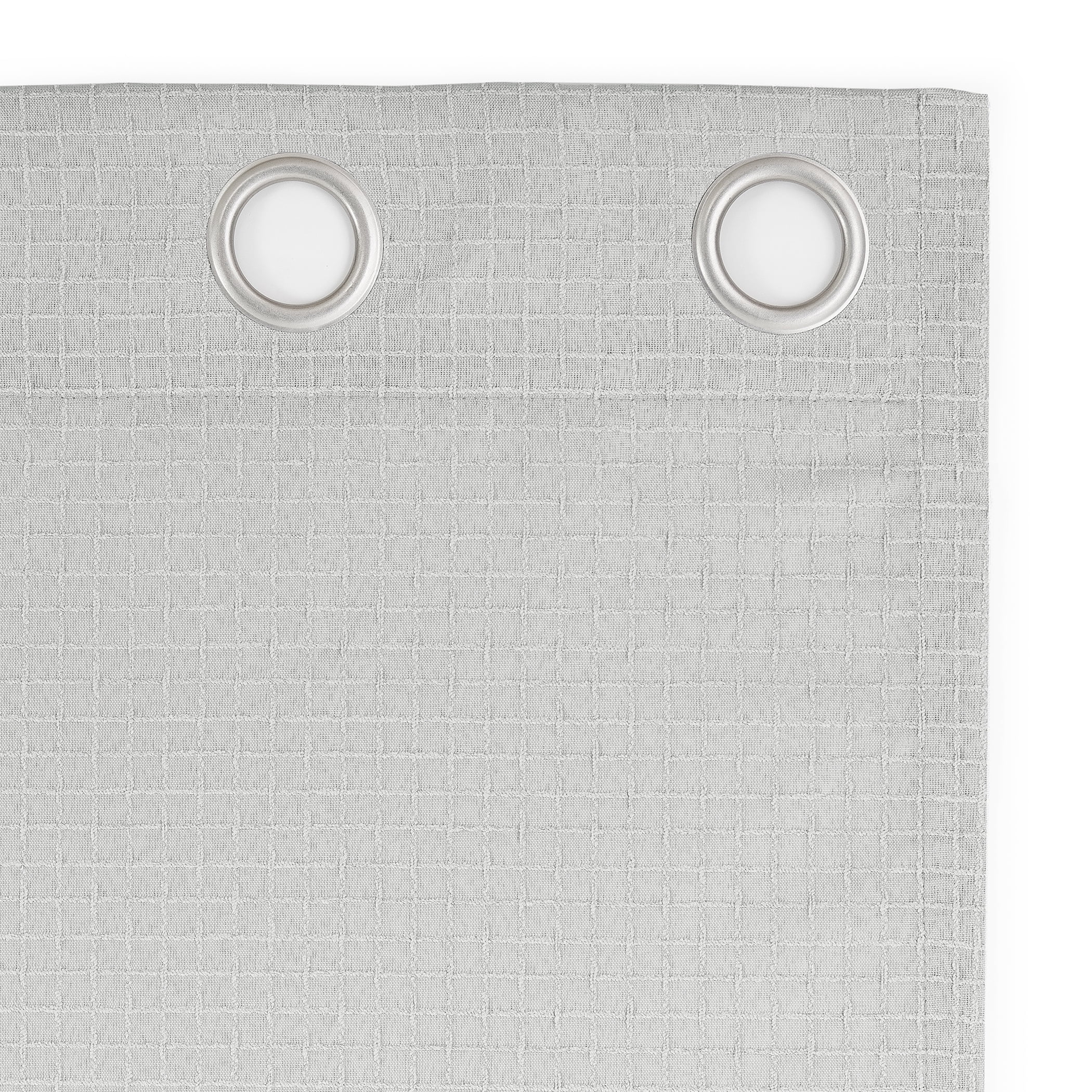 Mainstays Waffle Texture Semi-Sheer Curtain Panel Pair, Set of 2, Silver, 38"W x 84"L