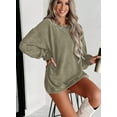 thumbnail image 6 of Eytino Womens Sweatshirt Oversized Casual Crew Neck Loose Corduroy Sweatshirt Pullover Fashion Long Sleeve Comfy Tops, 6 of 9