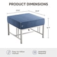 thumbnail image 5 of Opohoro Outdoor Patio Ottomans Set of 2, with 5" Thick Cushions, Blue, 5 of 7