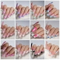thumbnail image 3 of Laikoutd 30pcs Long Square French Tip Press On Nails Glossy Acrylic False Nails Stick on Nails Manicure Nails Art Decors, 3 of 4