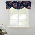 thumbnail image 2 of Tie Up Valances for Windows, Independence Day Adjustable Valance Curtains Window Treatment for Living Room, Blue Stars Stripes Sunflower Modern Rod Pocket Kitchen Curtains & Drapes 54x18 Inch, 2 of 9