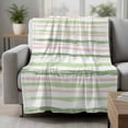 thumbnail image 2 of Green Pink Stripes Throw Blanket for Couch,Soft Lightweight Flannel Fleece Blanket,Gradient Geometric Smear Art Paint Microfiber Plush All Season Decorative Blankets for Sofa Office Travel 40"x50", 2 of 9