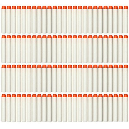 AMOSTING 100Pcs Refill Darts for Nerf N-Strike Elite Modulus Glow at Dark Bullets - White